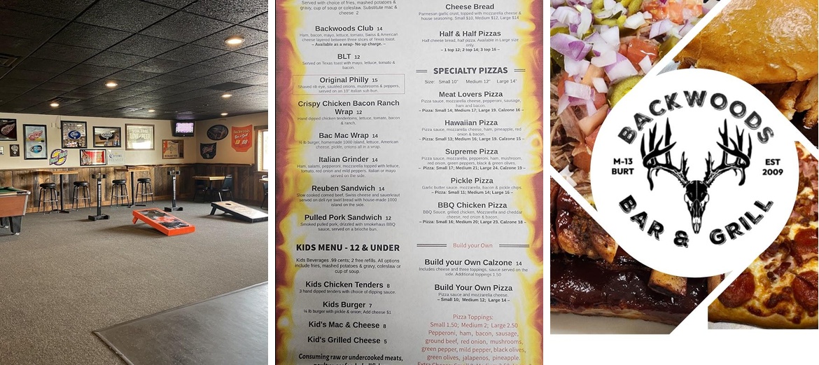 BACKWOODS BAR & GRILL OF BURT Menu