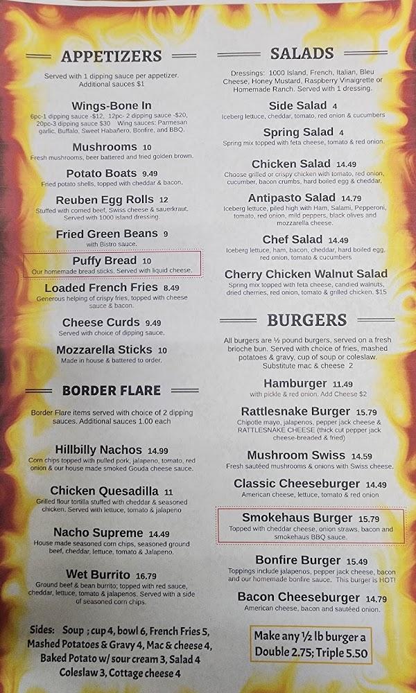 BACKWOODS BAR & GRILL OF BURT Menu image 2