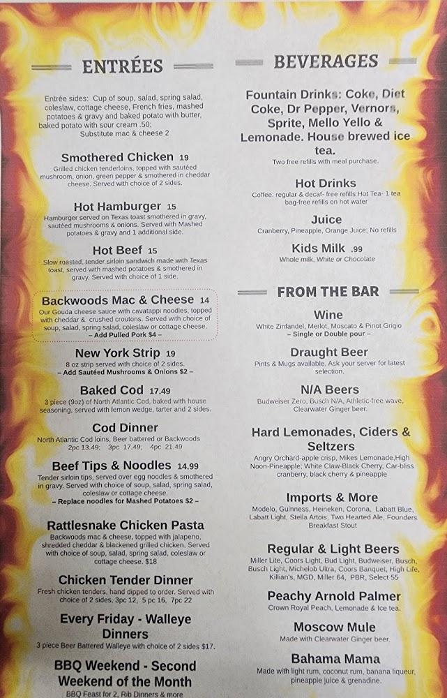 BACKWOODS BAR & GRILL OF BURT Menu image 3