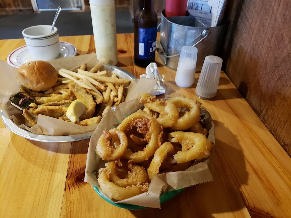 Perch Dinner with Onion Rings